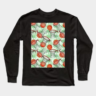 Basketball Pattern Long Sleeve T-Shirt